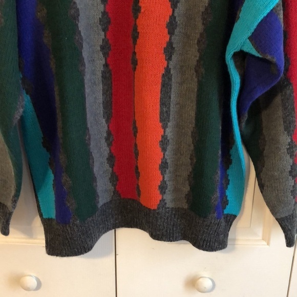 Vintage 90s Jed Wear Wool Blend Colorful Grandpa Sweater Size M - Picture 3 of 7